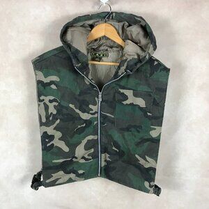 TAXI Vintage Camo Hooded Vest with Open Sides